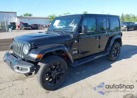 2023 Jeep Wrangler 4Xe Sahara 4X4 из США, поврежденный, VIN 1C4JJXP60PW627051